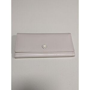 Coach Winter White Leather Wallet with Snap Button